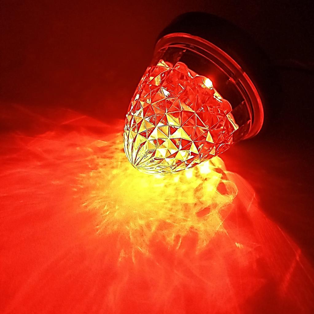 Customize 24V Truck LED Side Marker Lamps with Crystal 16 Universal Cutout, LEDs, Fit, Yellow/Red/White/Amber (6 Red)