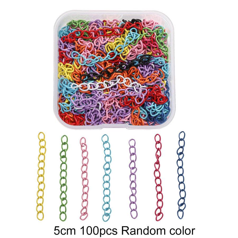 Colored DIY Jewelry Accessories Set Bead Keychain Open Jump Rings Lobster Clasp Hooks Small Screw Eye Pins for Jewelry Making