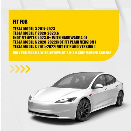 Pair Glossy Red Side Camera Vent Cover For Tesla Model S X 2015- Vent Trim