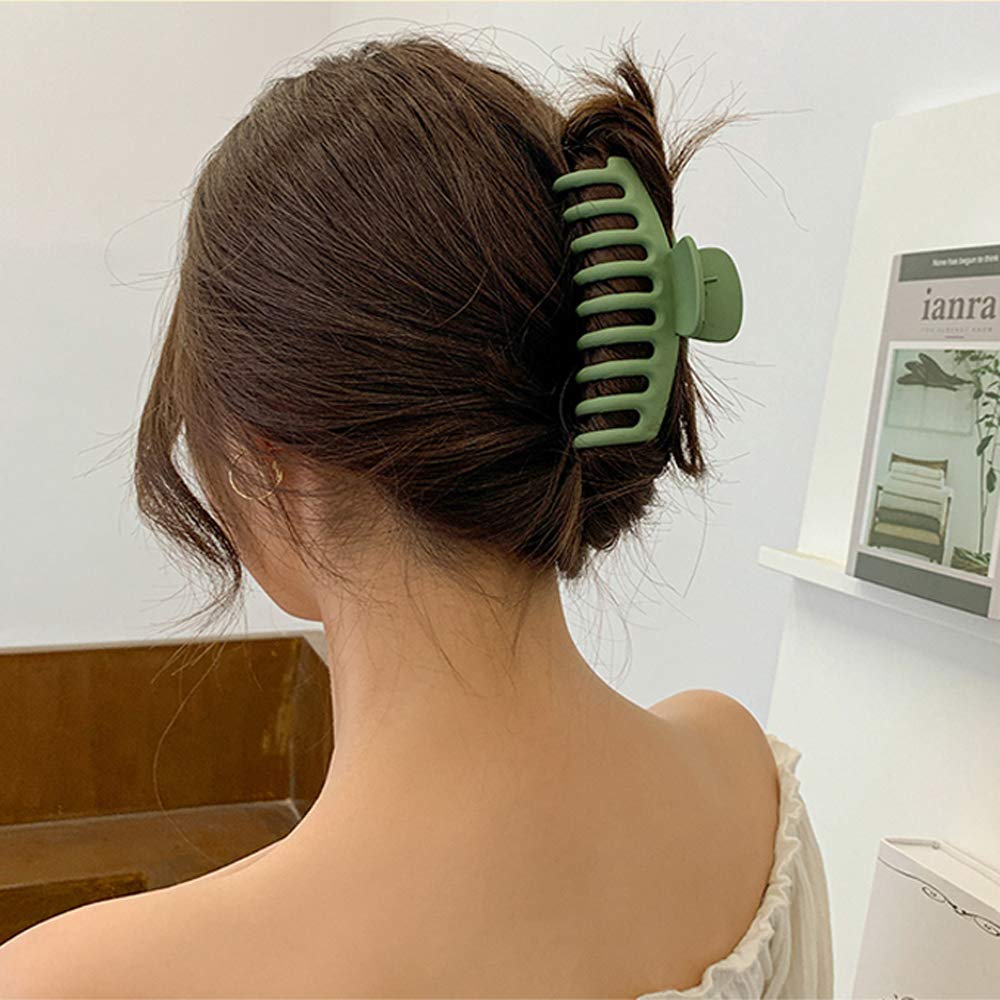 Hair Claw Clips – 4 Pcs Matte Plastic Large Hair Clips – Big Hair Claw Clips for Women, Strong Hold Hair Claw Clips for Thick Hair – 4-inch