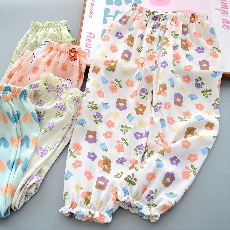 Children's Casual Mosquito Proof Pants Summer Thin Girls' Sleeping Pants Loose Outer Lantern Pants