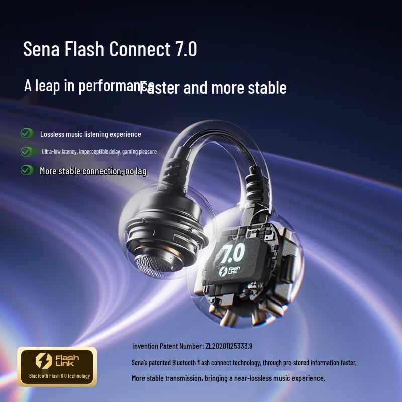Sena S7S AI Open-Ear Noise-Cancelling Bluetooth Ear-Clip Headset