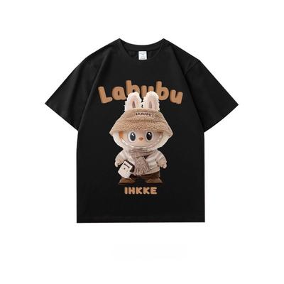 Cute Cartoon Graffiti Pattern Clothes Labubu 2025 Summer New Women's Tops