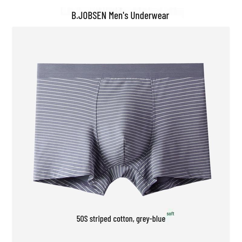 Herren Baumwolle Modal Boxershorts - Atmungsaktiv Große Größe, Gestreift Japanischer Stil für Herbst und Winter.