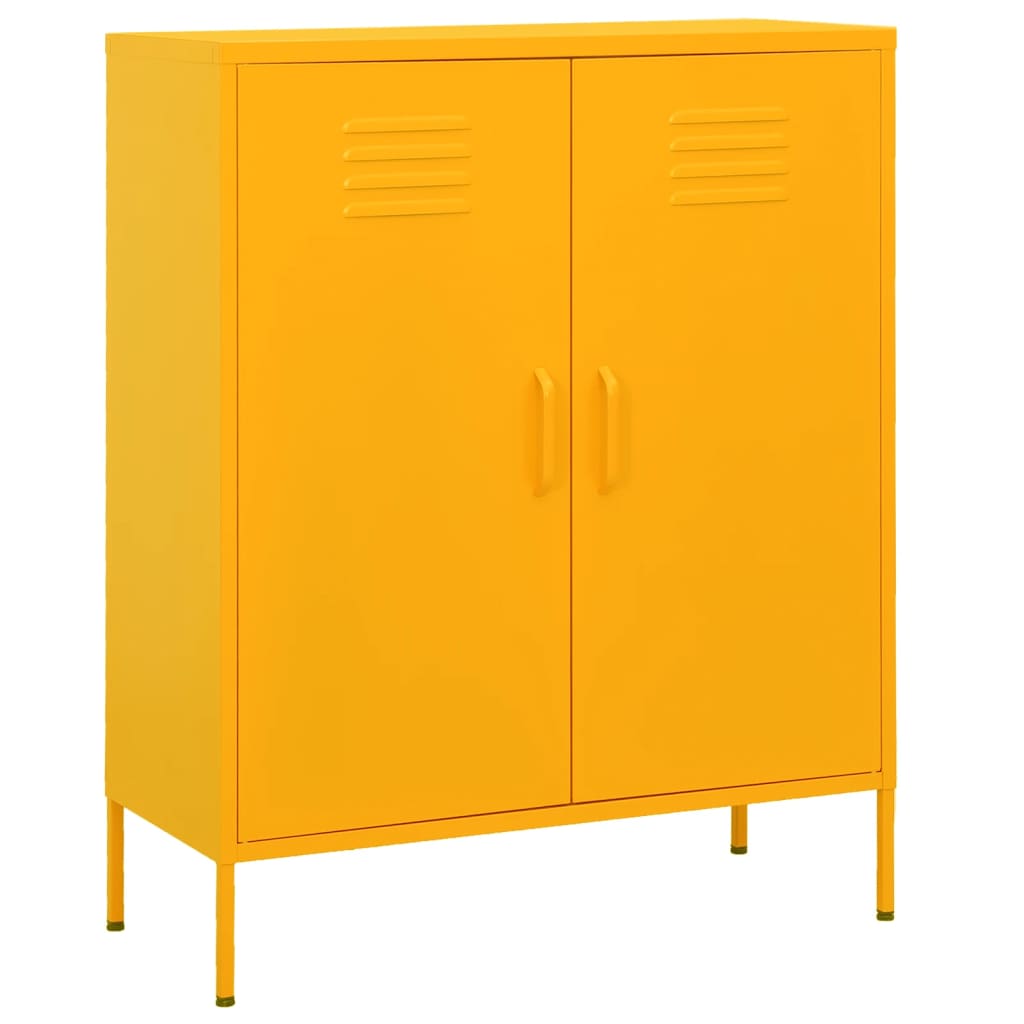 Storage Cabinet Mustard Yellow 80 X 35 X 101.5 Cm Steel