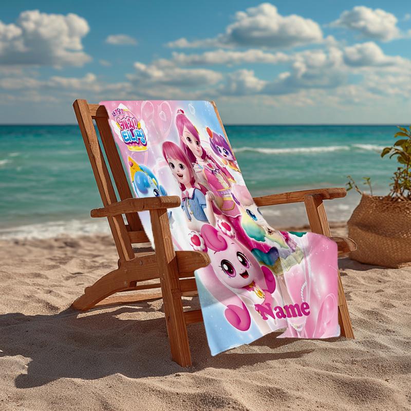 Custom Name Ultra-Soft Beach Towel with Twinkle Catch Teenieping Theme,Ideal for Pool - Camping, Diving - Perfect Travel Essential, Vibrant Beach Towe