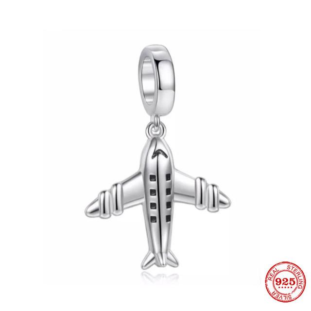 925 Silver Beads Shell Airplane Camera Sail Boat Dangle Beads Fit Fashion 925 Original Charms Bracelets Making Jewelry for Women