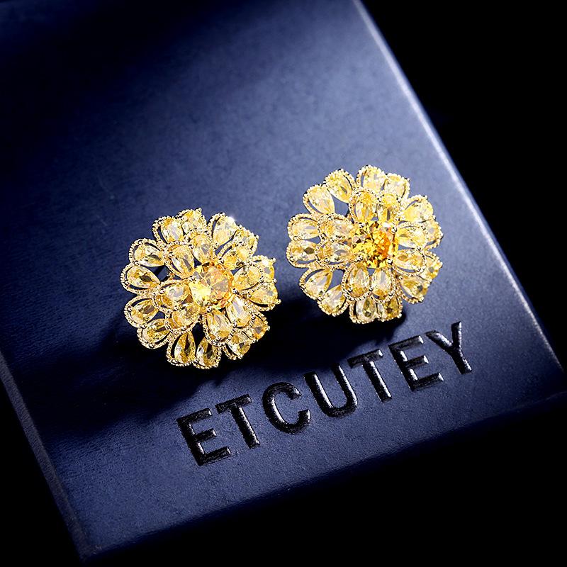 Moda coreeană, dulci, flori tridimensionale, cercei cu știfturi, pentru femei, de lux, pentru petrecerea de nuntă, pentru mireasa, urechi cu piercing