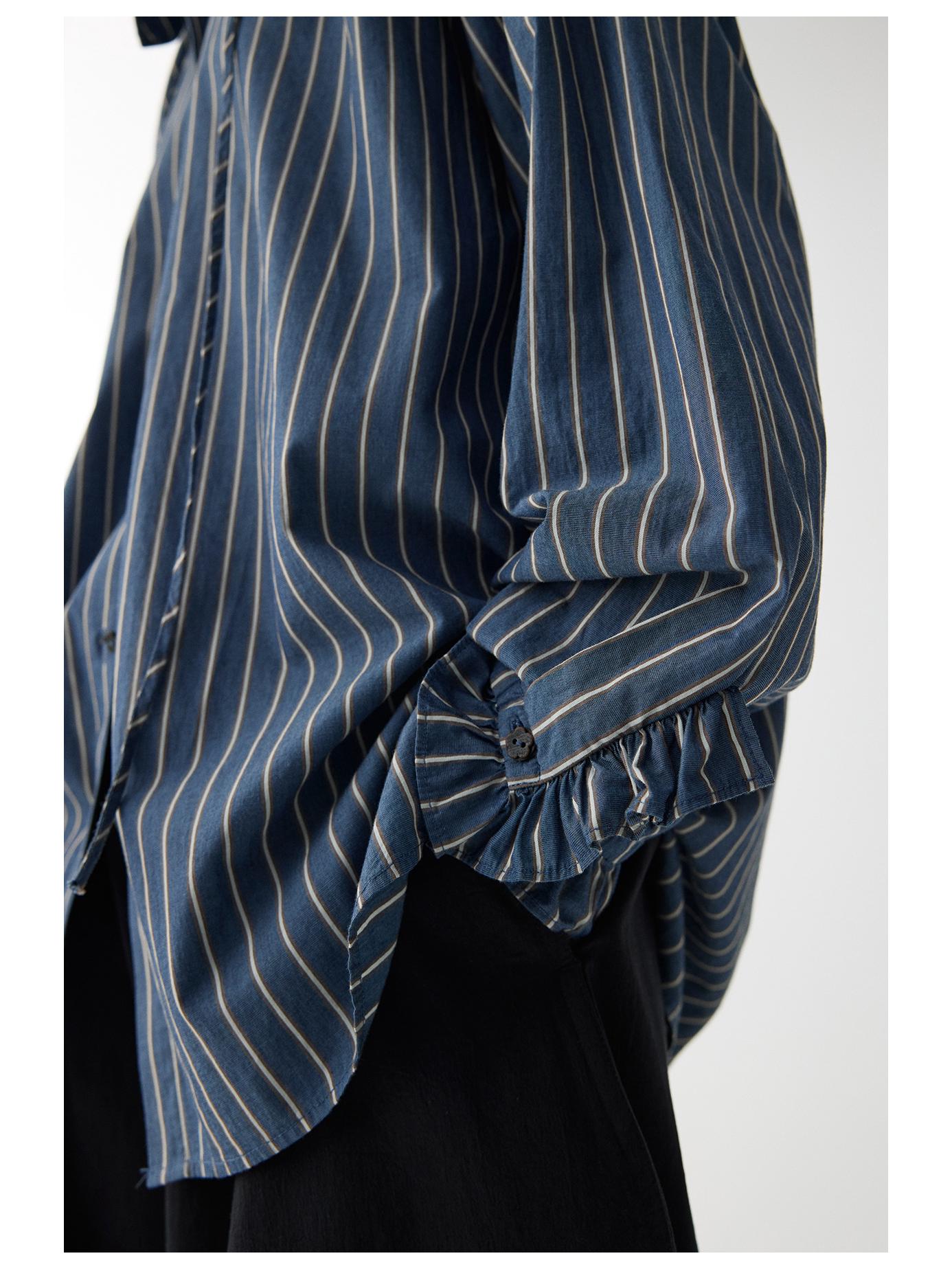 Blue Dream Double-Layer Collar Lace-Up Blouse Extra Large