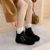 Fashion Fashion Booties Autumn New Round Toe Suede Metal Buckle One Strap Soft Sole Anti-slip Wear-resistant Flats