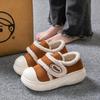 Velcro cotton shoes women's winter velvet warm thick-soled casual outer wear bag and cotton slippers