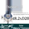 Außen-Ø 20mm Aluminiumlegierung Flache Unterlegscheibe Abstandshalter mit M6/M8/M10/M12 Innenloch - Metallwellenbuchse Isoliersäule.