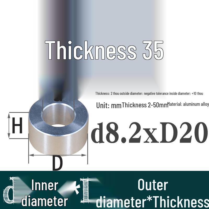 Außen-Ø 20mm Aluminiumlegierung Flache Unterlegscheibe Abstandshalter mit M6/M8/M10/M12 Innenloch - Metallwellenbuchse Isoliersäule.