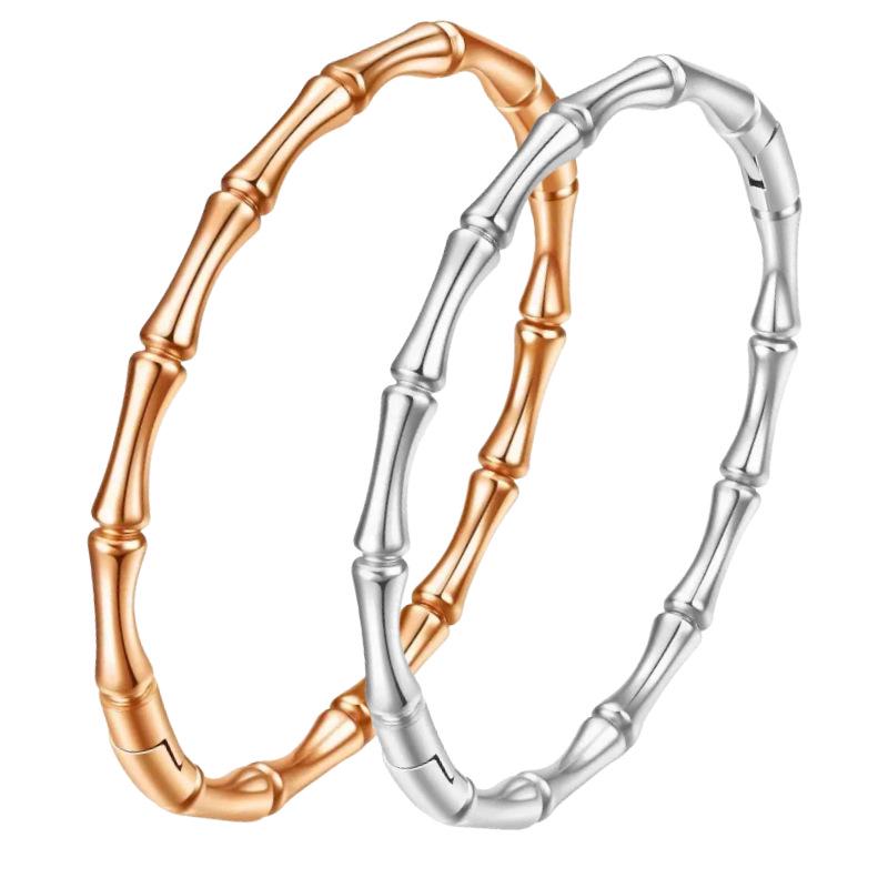 Women's High-End Titanium Stainless Steel Bamboo Bracelet – No Fade, Stylish Summer Jewelry