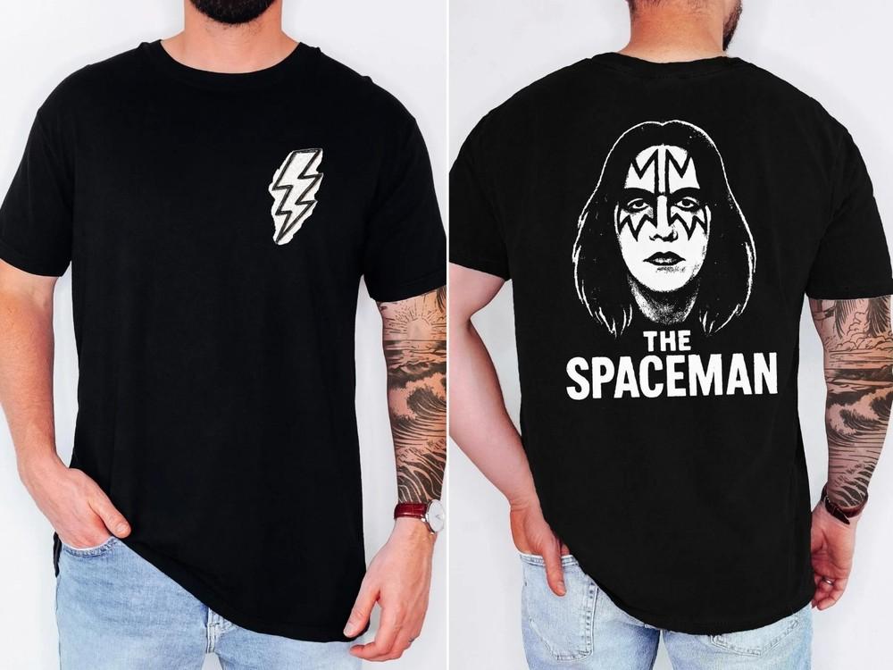 

Vintage Ace Frehley Guitar Cotton Black Two Sides S-3XL Unisex T Shirt L