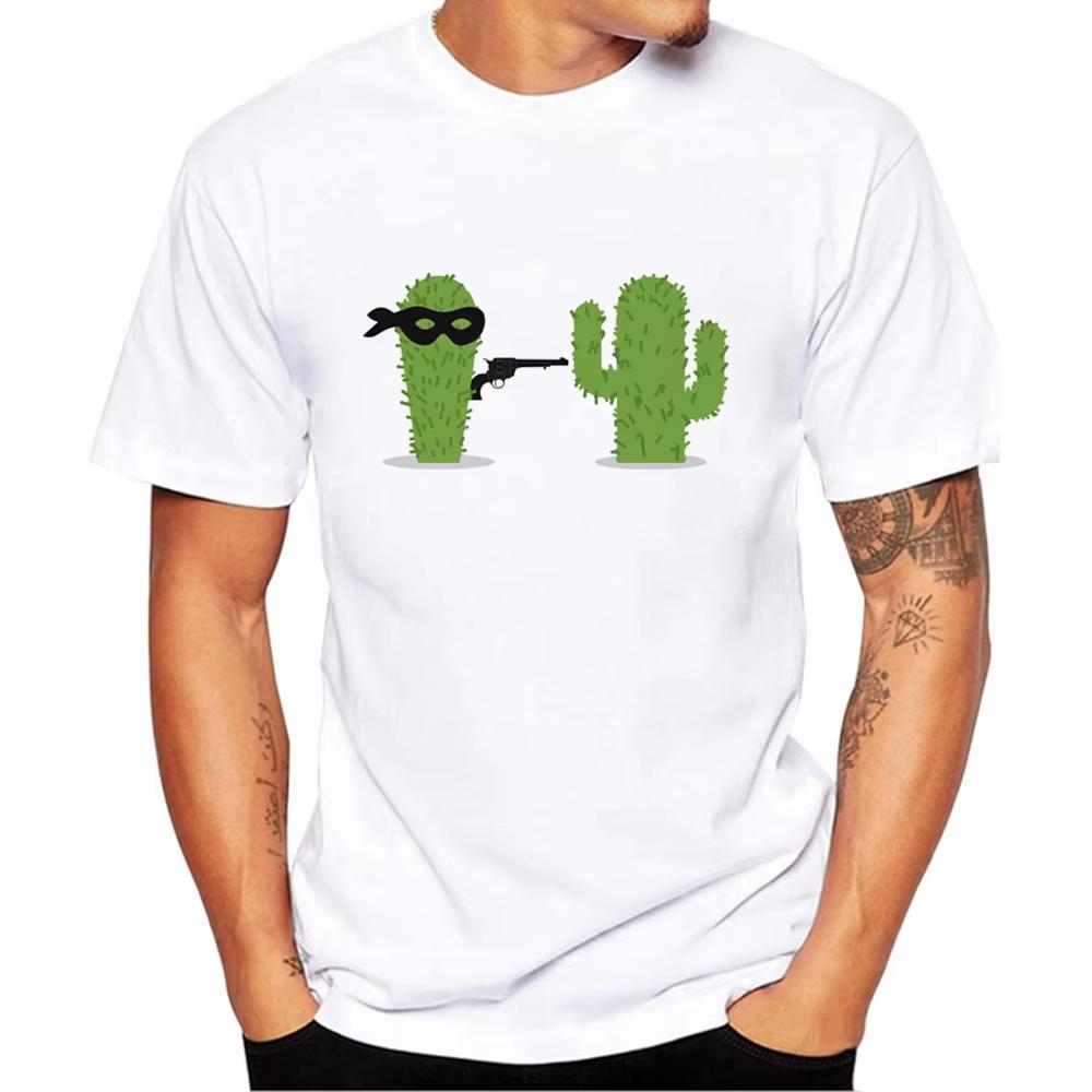 Cactus Funny Unisex Collar T Shirt Basic Casual Tshirt Unisex Short Sleeve Tshirt Unisex Funny Tumblr Graphi