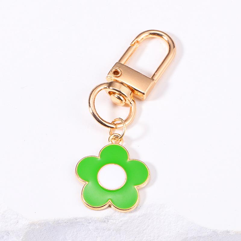 Lovely Sakura Flower Keychain Charm Enamel Pink White Black Women Bag Charms Key Ring Accessories