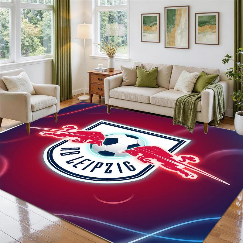 RB Leipzig Football Design Crystal Velvet Rug Soft Decorative Mat for Bedroom Entrance