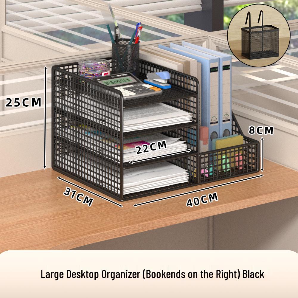 Multi-Layer Desk Organizer for Office Supplies and File Storage