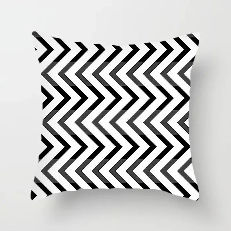 Black and white classic pillowcase polka dot stripes geometric pattern cushion simple modern style sofa decoration pillow