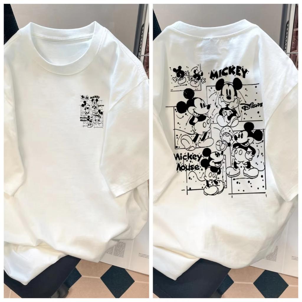 2026 Latest Mickey Mouse ShortSleeved TShirt 100 Cotton LooseFitting Breathable Womens Fashion Top Summer Style