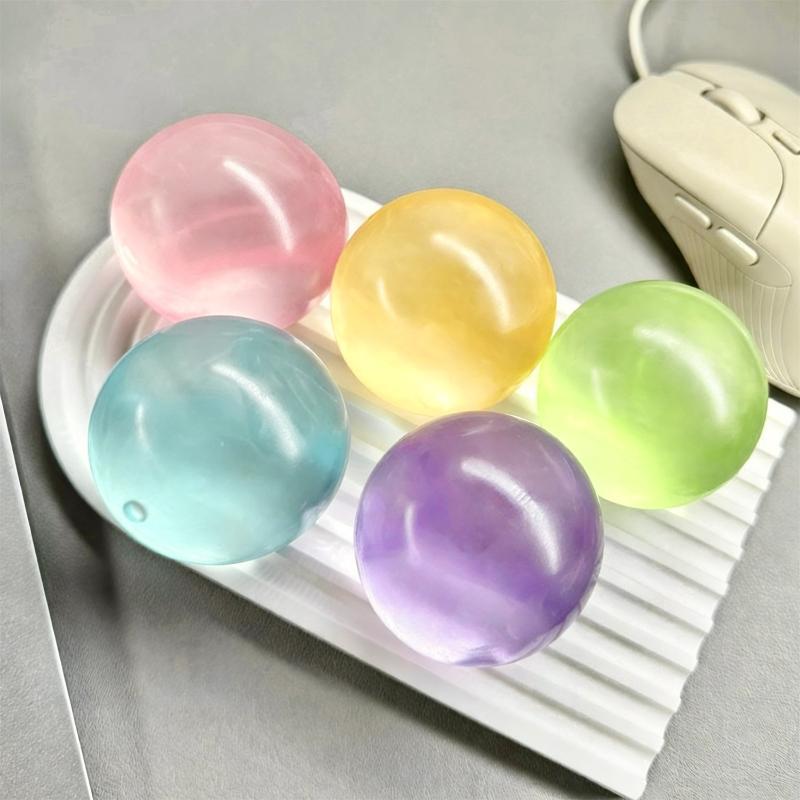 1Pcs Soft Transparent Coconut Maltose Squeeze Ball Stress Relief Fidget Toy for Classroom Quiet Fidgeting Use