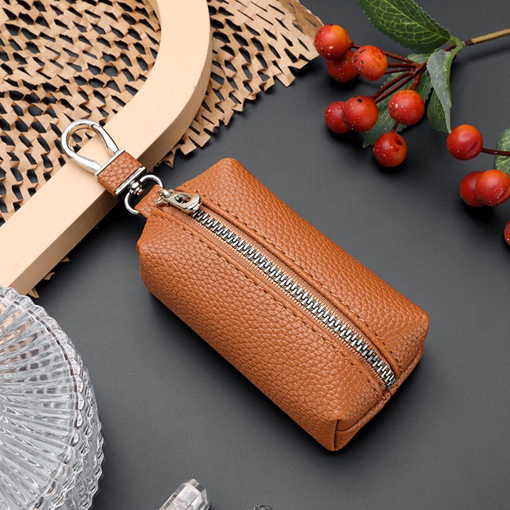 Classic Key Storage Bag Simple PU Leather Wallet Durable Lipstick Earphone Pouch Travel