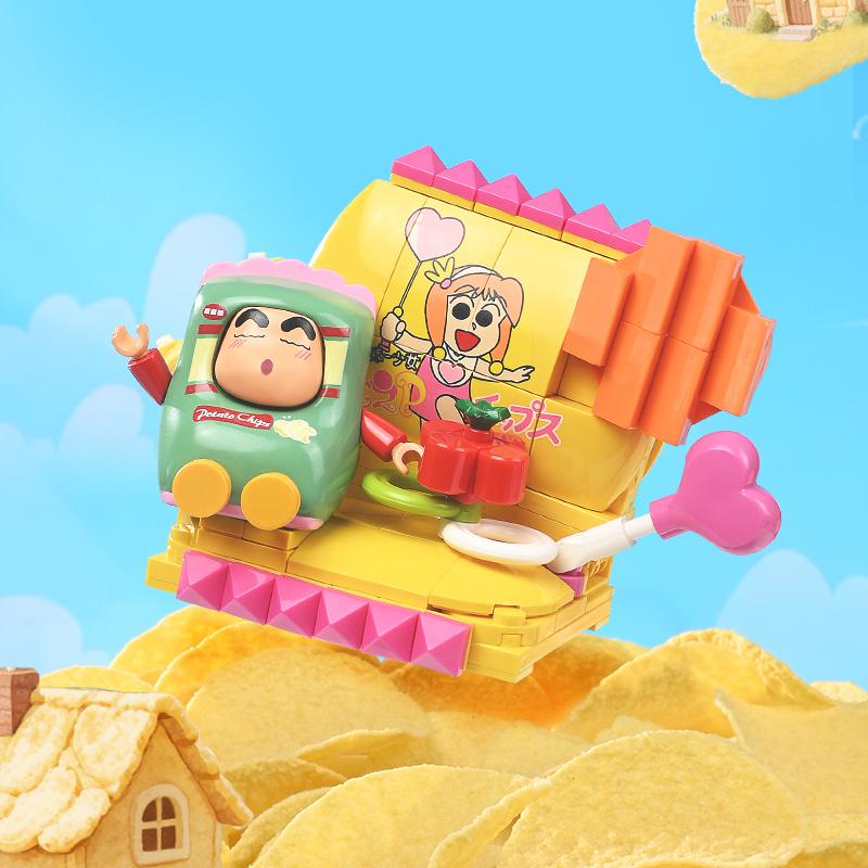 NEW Keeppley Crayon Shinchan Building Block Action Figure Shinnosuke Shiro Cartoon Characters Assembly Anime Toy Gift