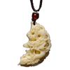 Dragon and Phoenix Ivory Nut Pendant Necklace - Versatile and Auspicious Valentine's Day Gift for Couples
