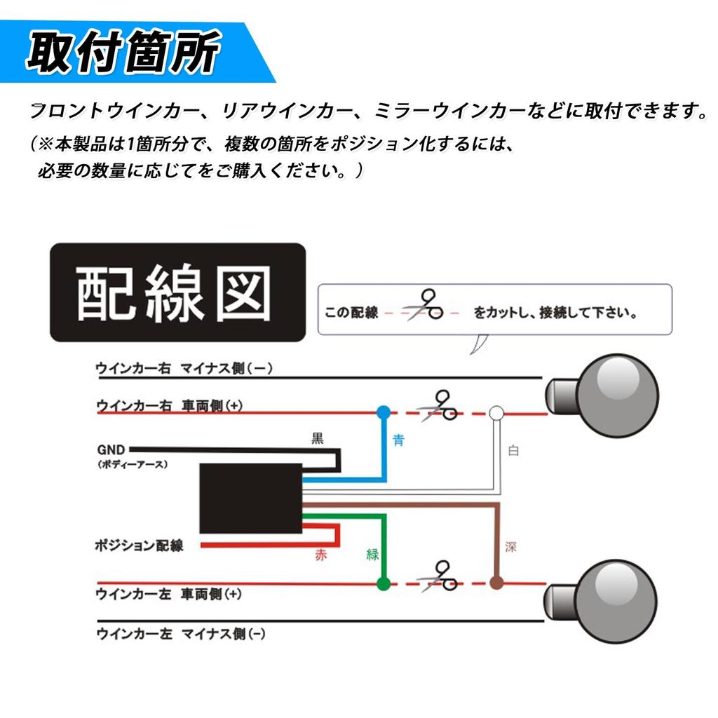 GIMUYA Turn Signal Position Kit, Ultra Small, Compatible with Vehicle Inspection, Dimmable, 12 V