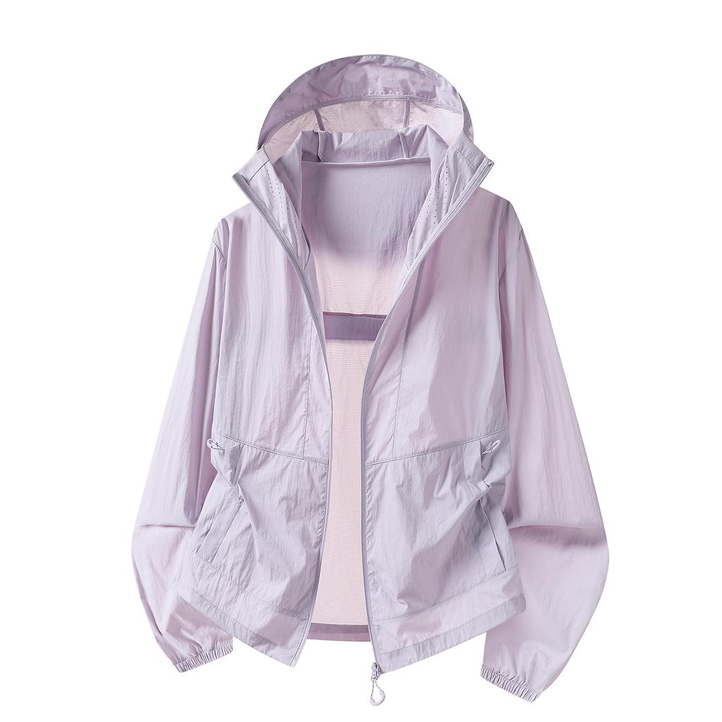 Outdoor lightweight sports hooded charging sunscreen clothing jacket women's light and breathable anti-splashing sunscreen clothing