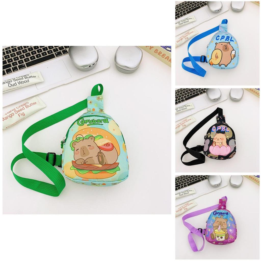 Kids Cartoon Crossbody Bag Lightweight Nylon Sling For Preschool Daily Use