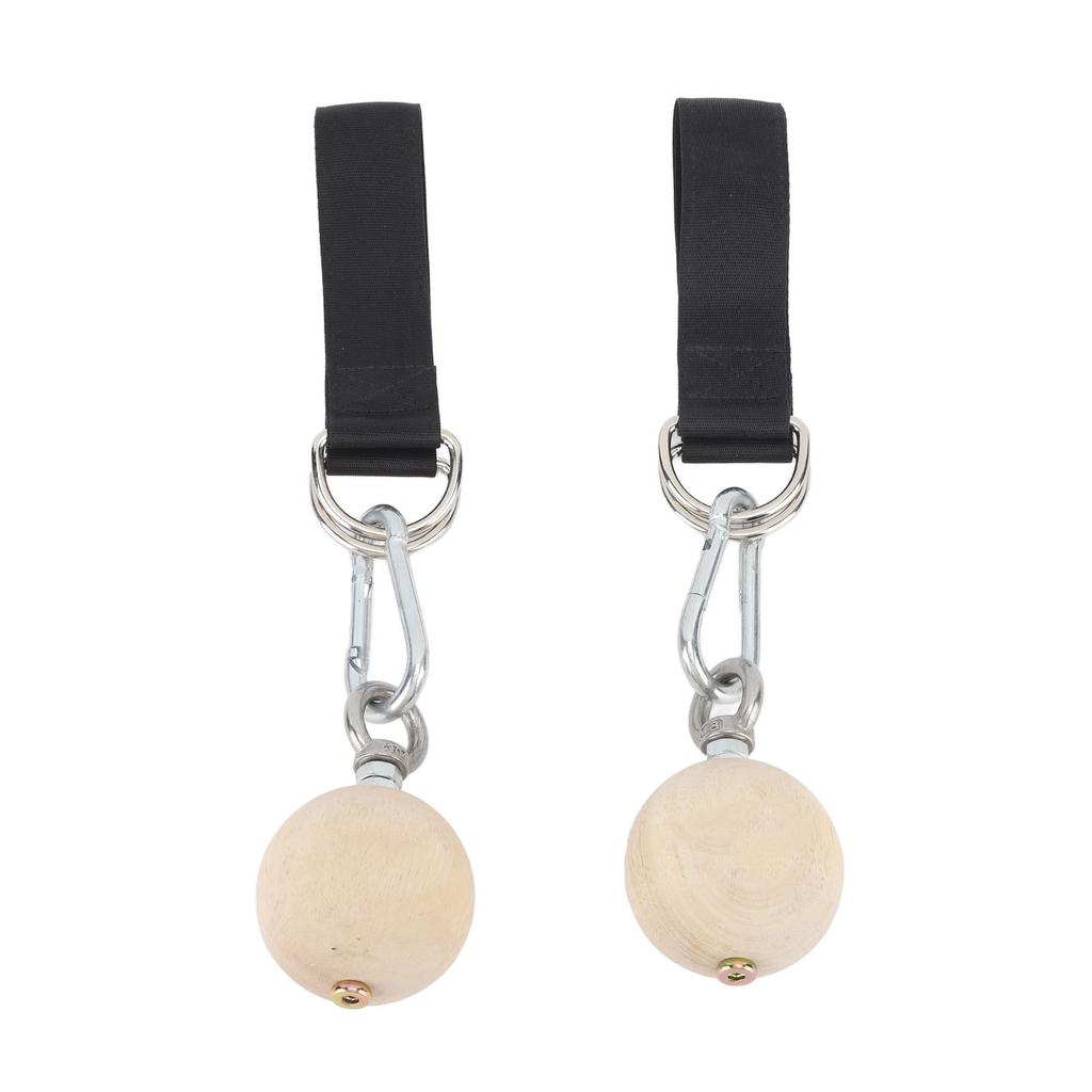 2PCS Pull Up Ball Stainless Steel and Pine Climbing Holds Pull Up Power Training Ball for Health and Fitness