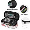 Pen Case Compact Shape 300D Polyester Smooth Zipper with Pen Slots Mesh Pocket and Spacious Main Compartment for School and Study