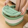 Foot Bath Tub Foldable Thickened Foot Soaking Basin with Massage Point for Home Apartment Dormitory Green White
