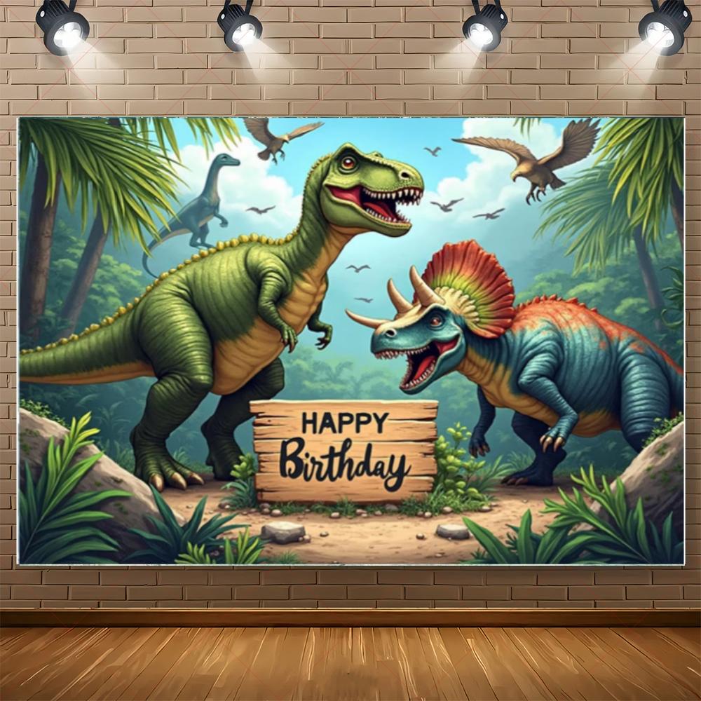 Jurassic Dinosaur Theme Birthday Party Decorations Backdrop Dinosaur Jungle Supplies Background Poster Photography Prop Kid Gift