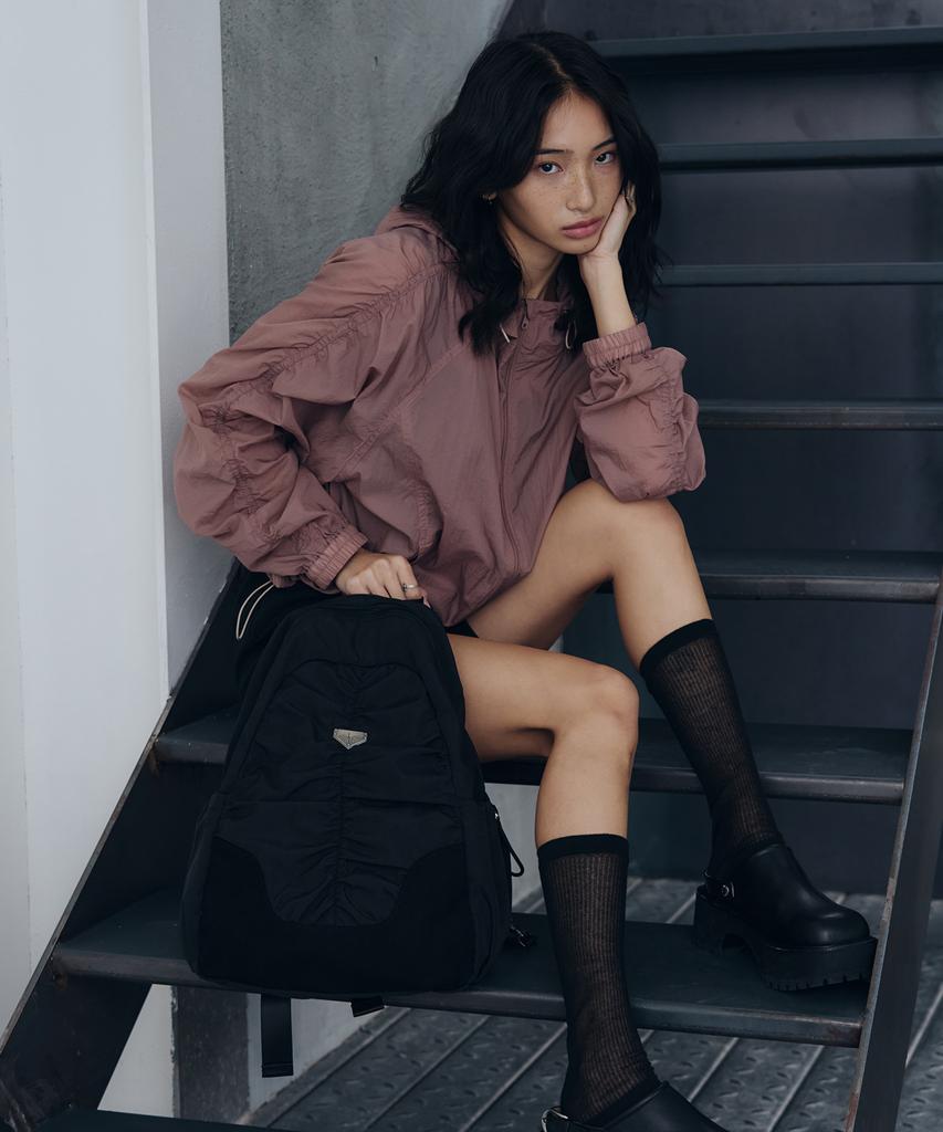 Leathery Drapery Ford Backpack [Black]