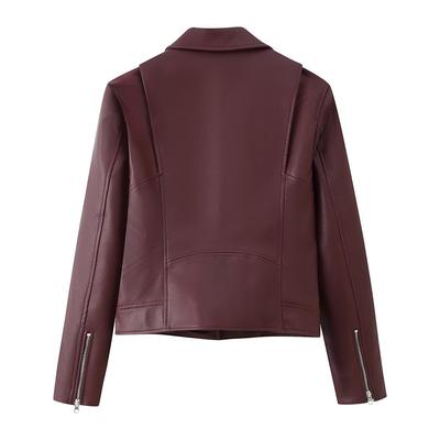 European and American Style, New Women's Clothing, Versatile Fashionable Casual Lapel Locomotive Leather Jacket Jacket