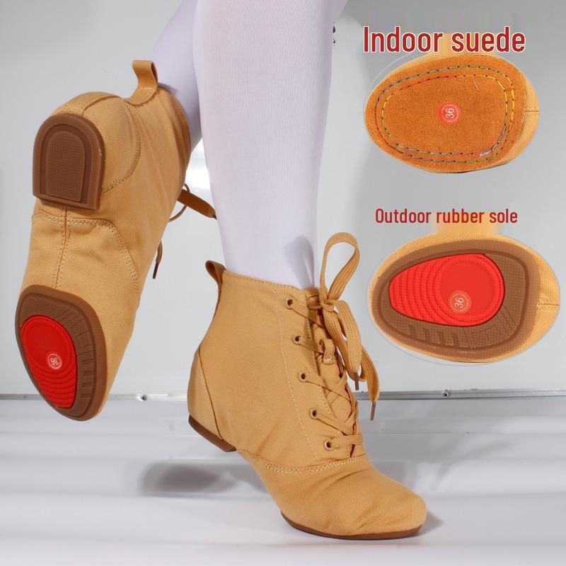 High-Top Jazz Dance Shoes for Men & Women, Canvas Soft Sole Low-Top Practice Shoes.