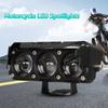 Shock-proof Motorcycle LED Spotlights Dual Color Lights Fisheye Lights Three-eye Lens  Car