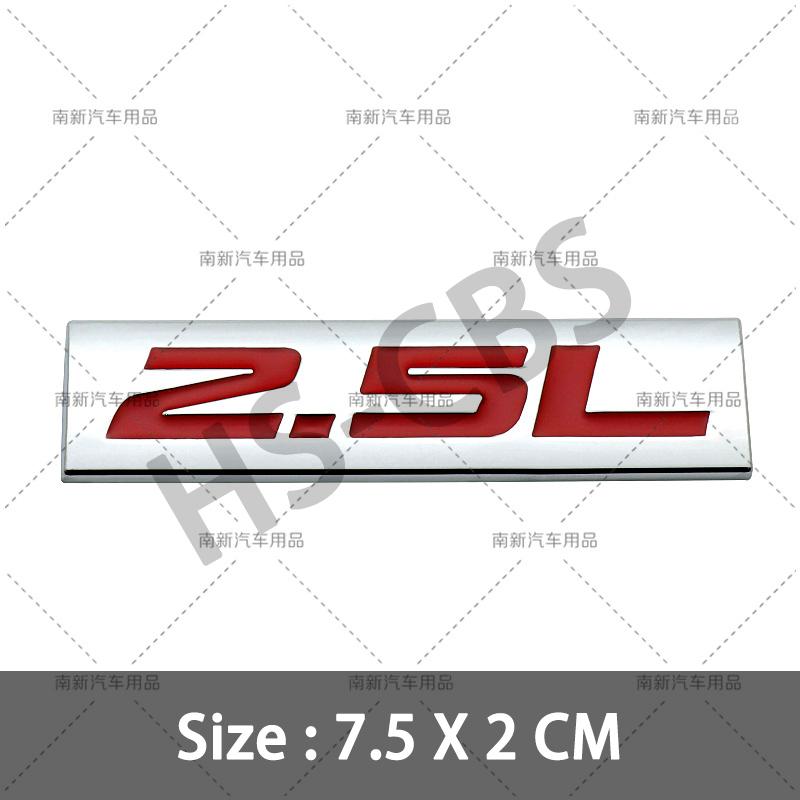 3D Metal 2.0L 2.2L 2.3L 2.4L 2.5L 2.6L 2.7L 2.8L Car Engine Displacement Badge Rear Trunk Emblem Stickers Decorative Accessories