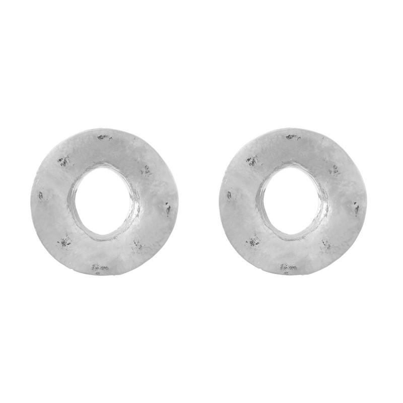 Geometric Alloy Earrings Women Irregular Circle Studs With Rhinestone Embellishment Gold