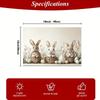 Set of 6 Easter Bunny Placemats, Rectangular Polyester Table Mats Featuring Eucalyptus Leaves, Machine Washable, 12X18 Inches, Perfect for Spring