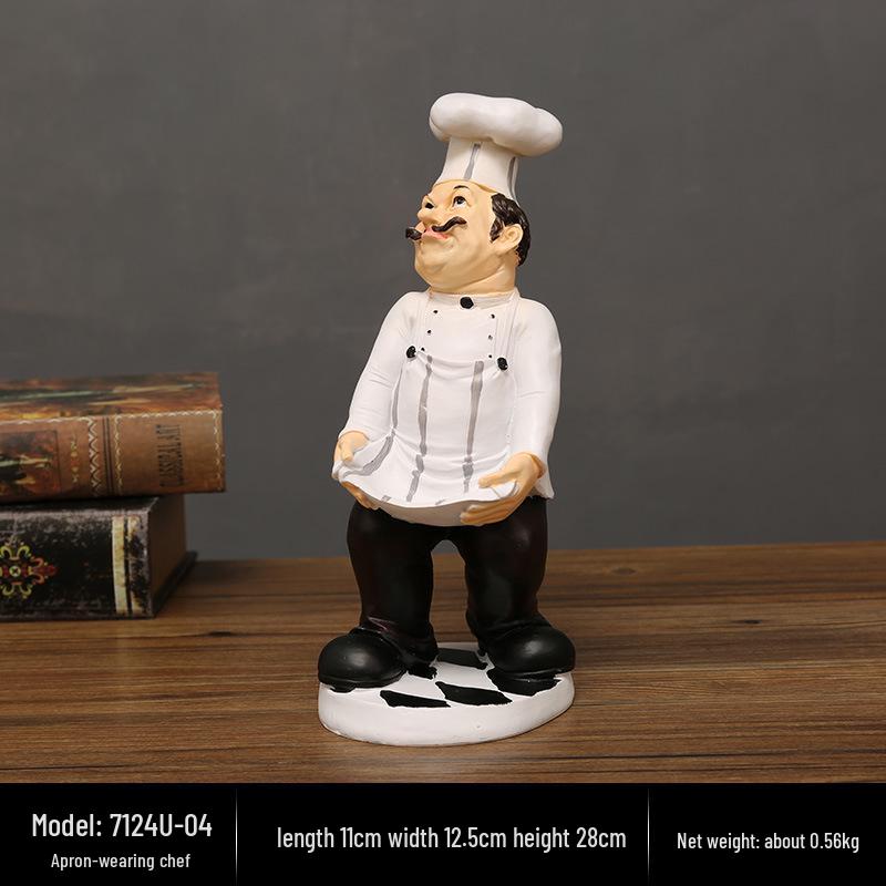 Ornament Retro American Chef Rășină: Decor elegant de masă pentru casă, restaurant sau bucătăria cafenelei
