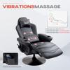 Chaise de Gaming, Fonction Massage, Dossier Inclinable, Repose-pieds, jusqu'à 120 kg, Cadre en Acier, Similicuir, Noir