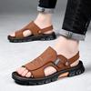 Summer sandals men's new men's thick-soled non-slip dual-purpose beach shoes soft leather soft-soled cool slippers