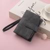 Mattierte dreifach faltbare Geldbörse für Damen: Großes Fassungsvermögen, Mehrere Kartenfächer, Münzfach, Schnalle, Patchwork-Design