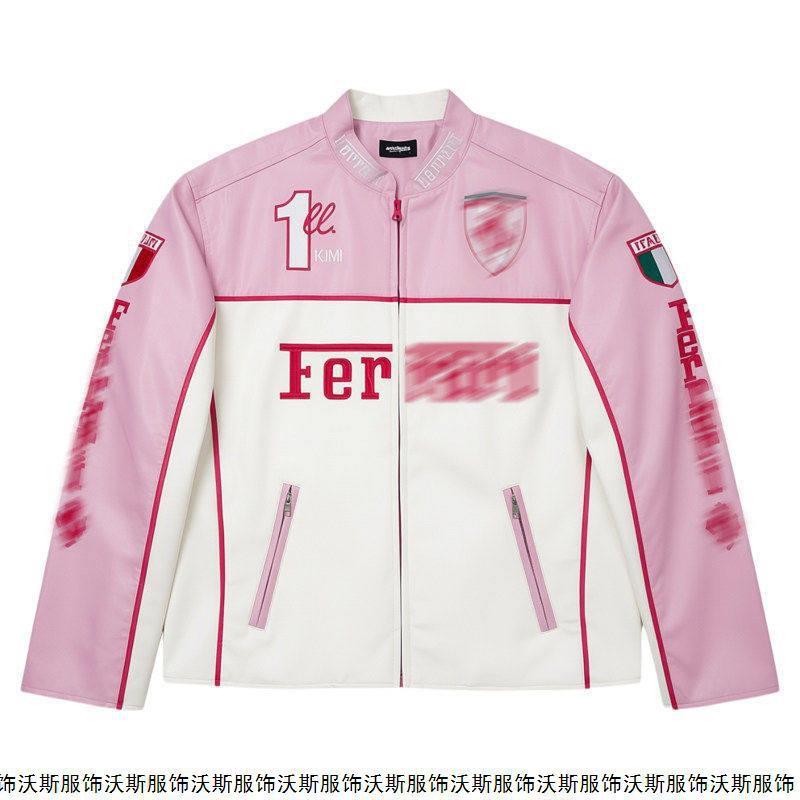 Men Women Motorcycle Riding Jacket Vintage Embroidered Biker Windbreaker Casual Outerwear