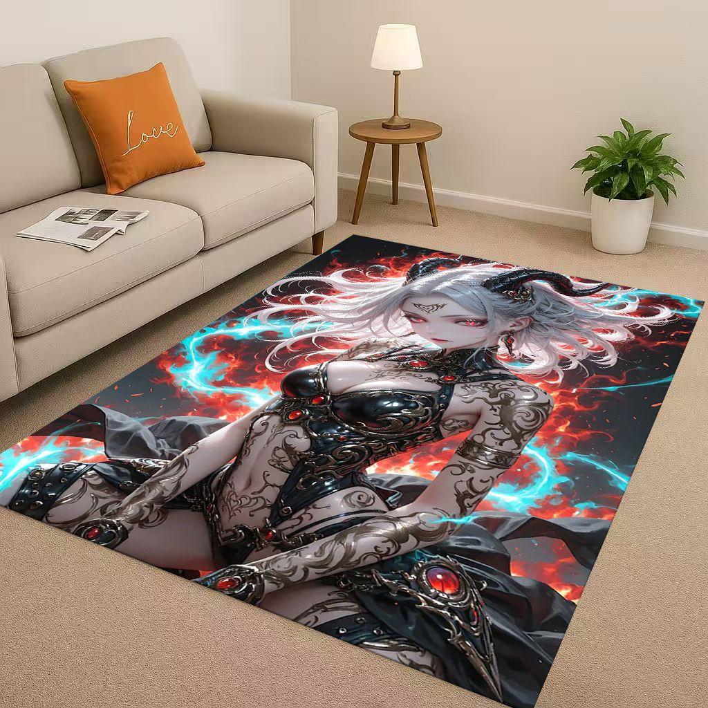 2026 New Gothic Dark Sexy Girls Cartoon Anime Characters Living Room Non-Slip Area Rug Carpet for Bedroom Playroom Sofa,Doormat