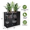 Outdoor Large Rectangular Metal Planter Box 30 H x 34 W x 10 D Long Black Flower Pot with Drainage Holes for Patio Garden Plant